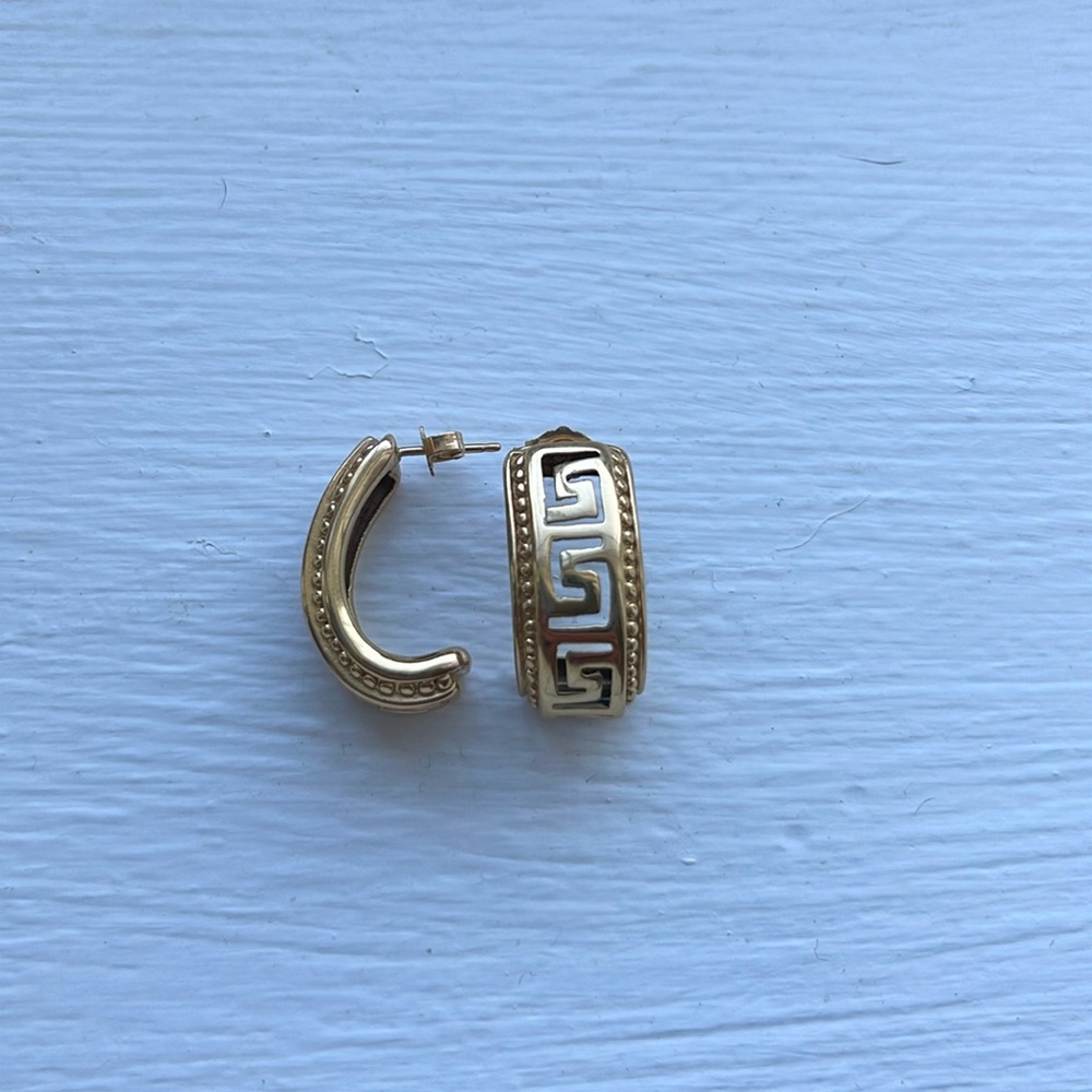 14k plated half hoops